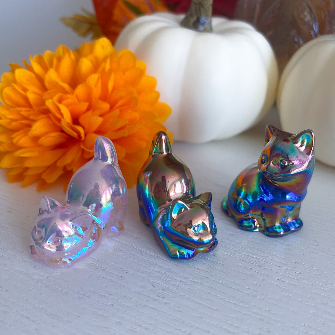 Aura Cat Carving: Rose Quartz or Obsidian