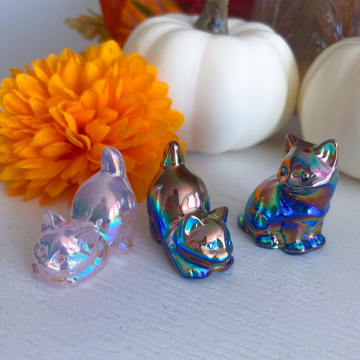 Aura Cat Carving: Rose Quartz or Obsidian
