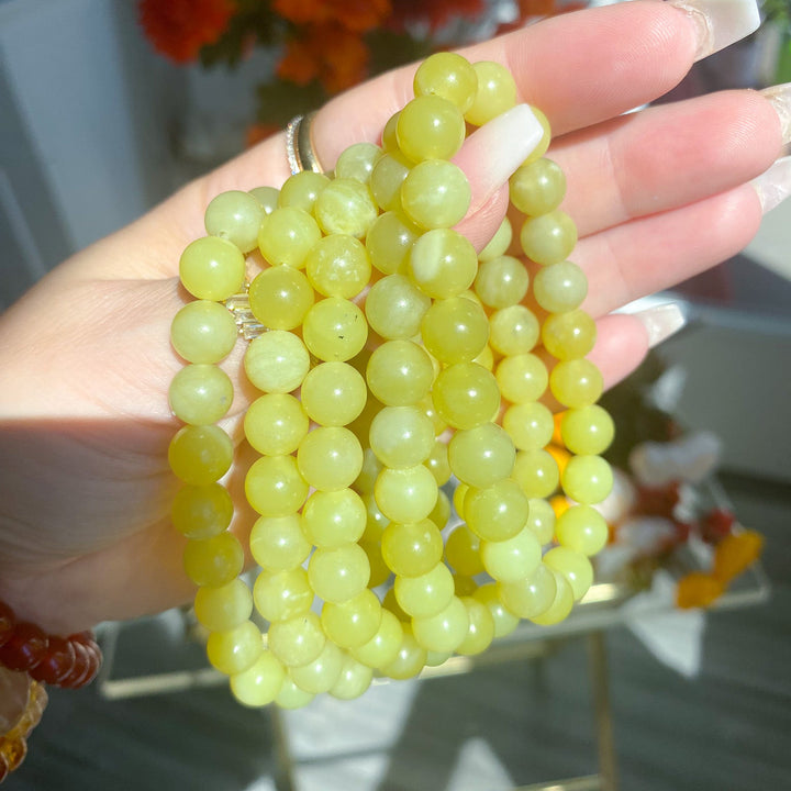 Premium Lemon Yellow Jade 8mm Bracelet