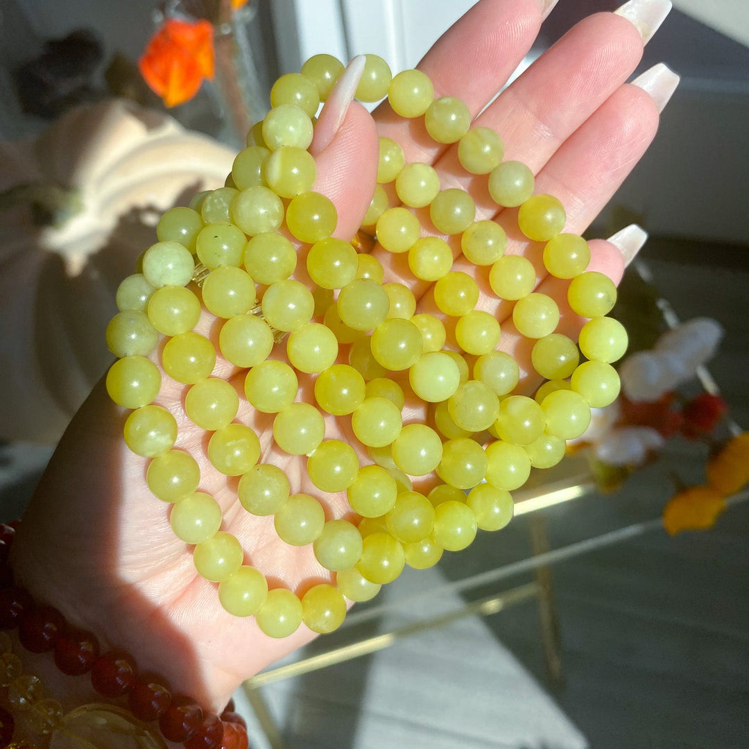 Premium Lemon Yellow Jade 8mm Bracelet