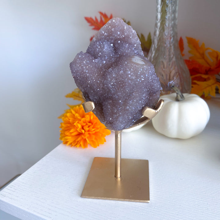 Amethyst Druzy Cluster on Stand 