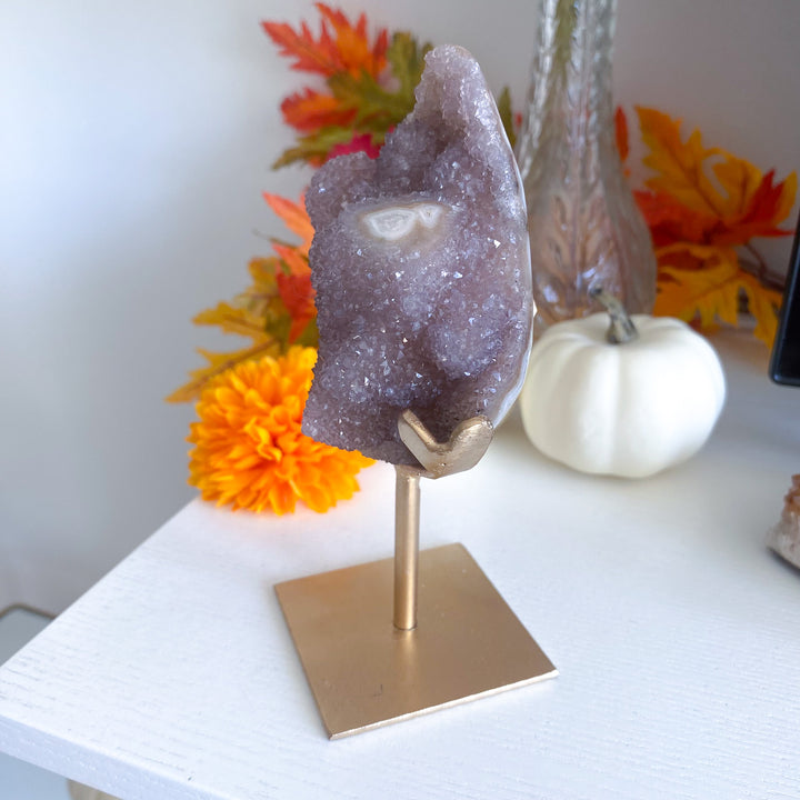 Amethyst Druzy Cluster on Stand 