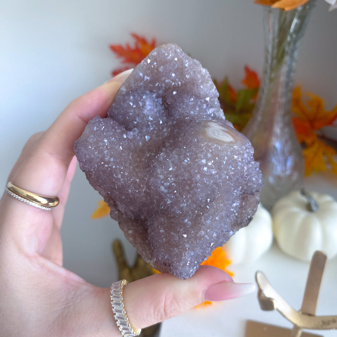 Amethyst Druzy Cluster on Stand 