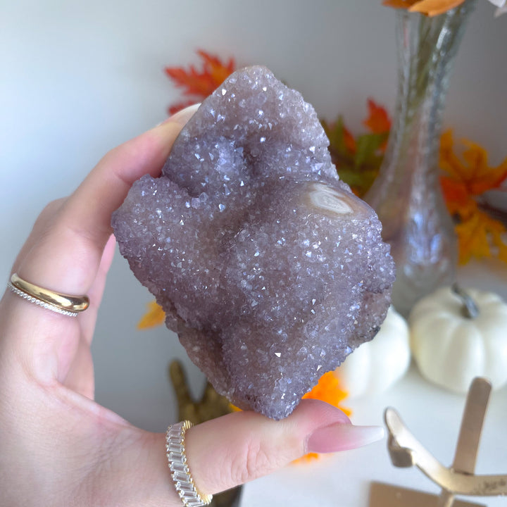 Amethyst Druzy Cluster on Stand 