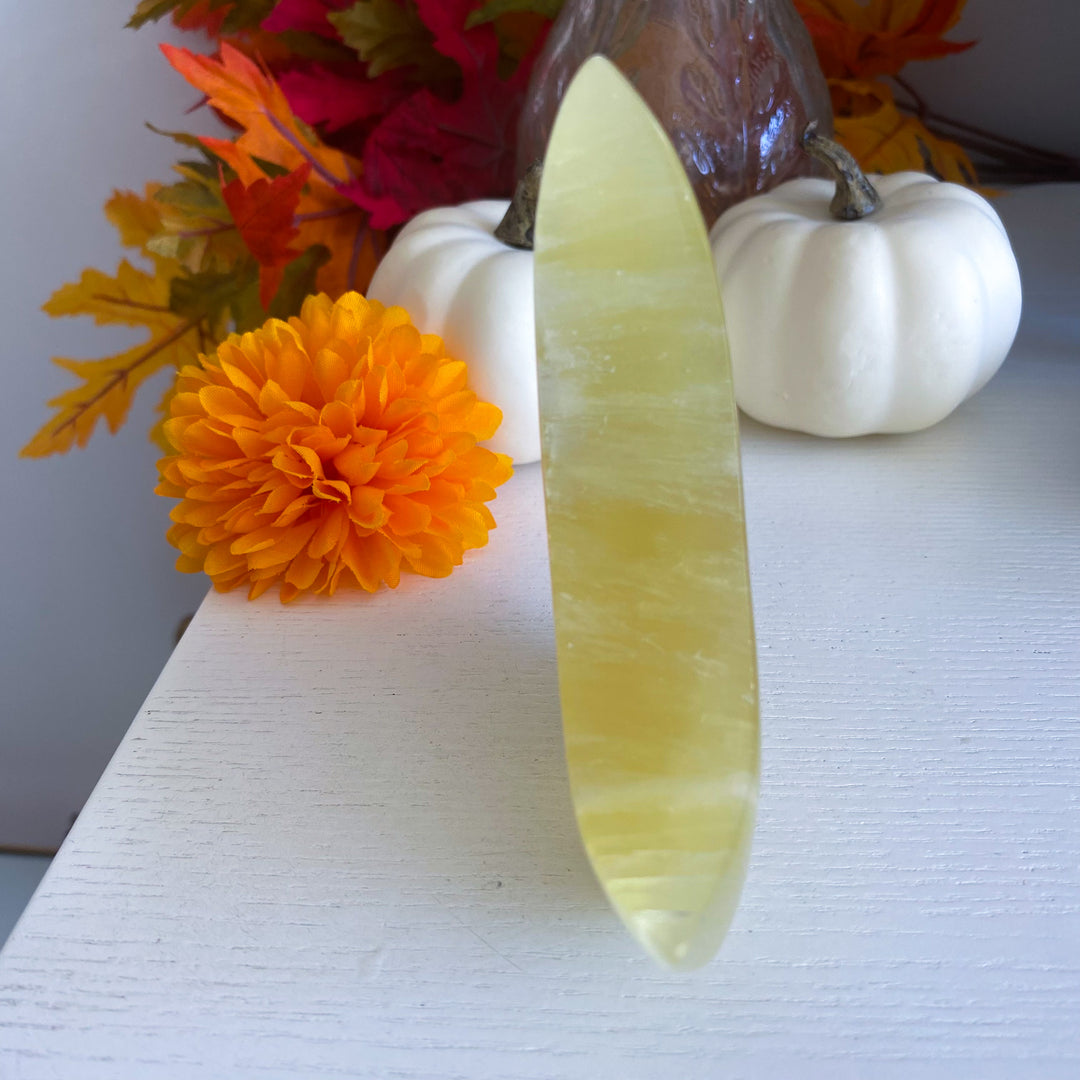 Yellow Calcite Standing Moon 