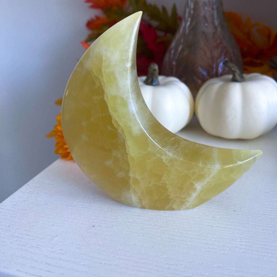 Yellow Calcite Standing Moon 