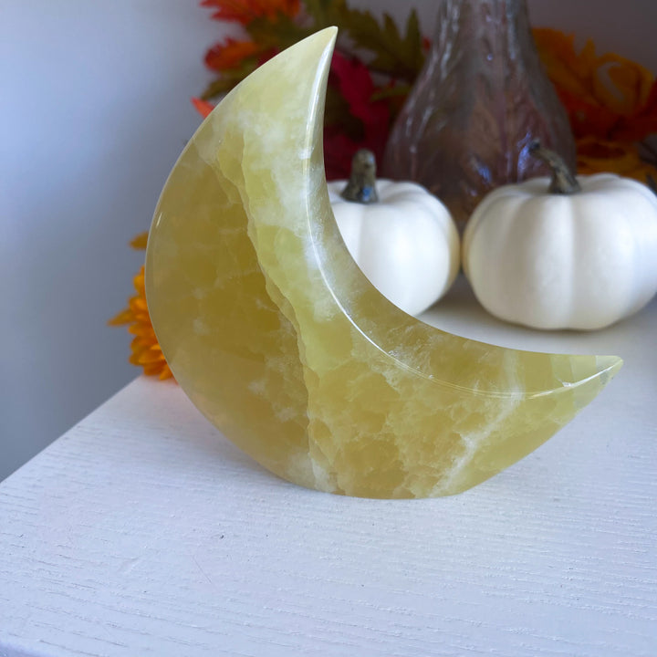 Yellow Calcite Standing Moon 