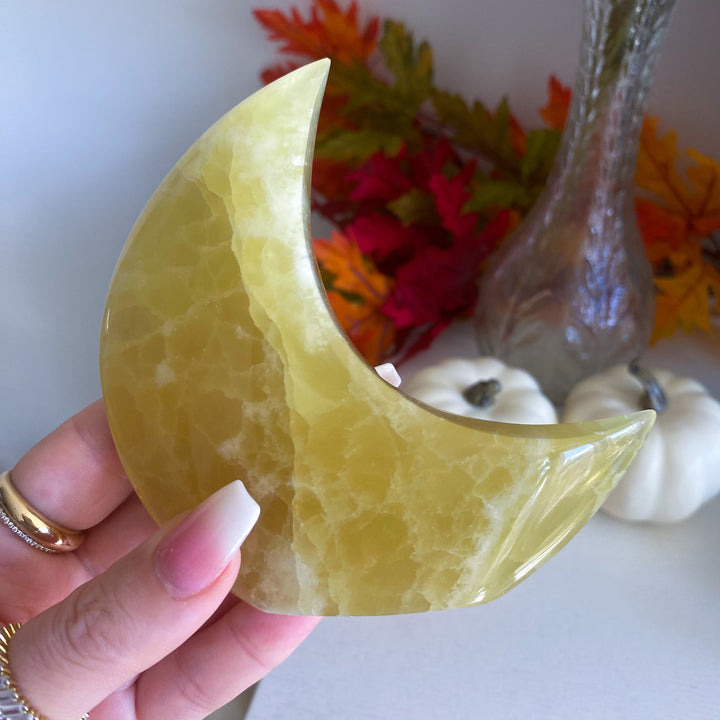 Yellow Calcite Standing Moon 