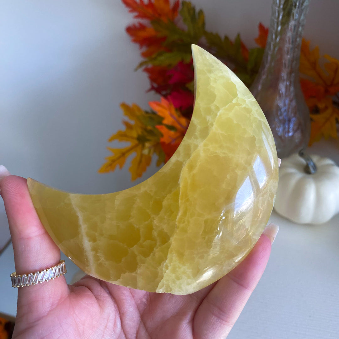 Yellow Calcite Standing Moon 
