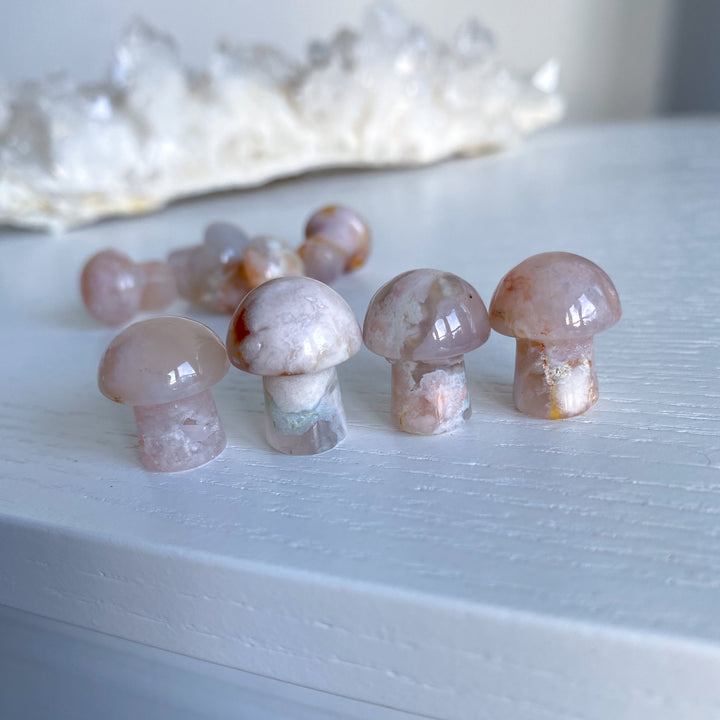 Flower Agate Mini Mushroom