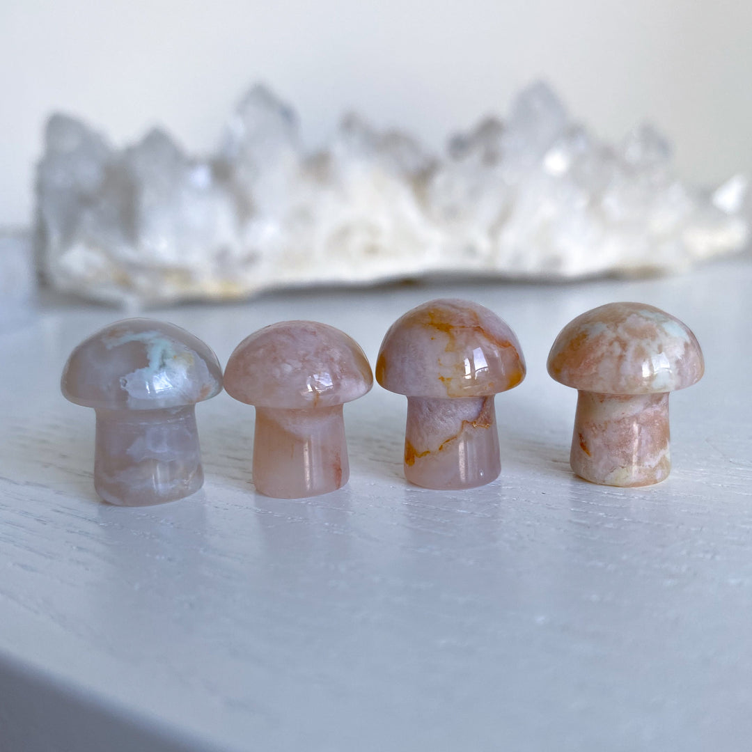 Flower Agate Mini Mushroom