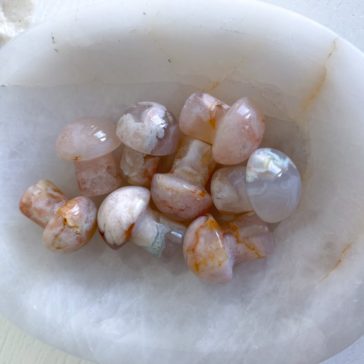 Flower Agate Mini Mushroom