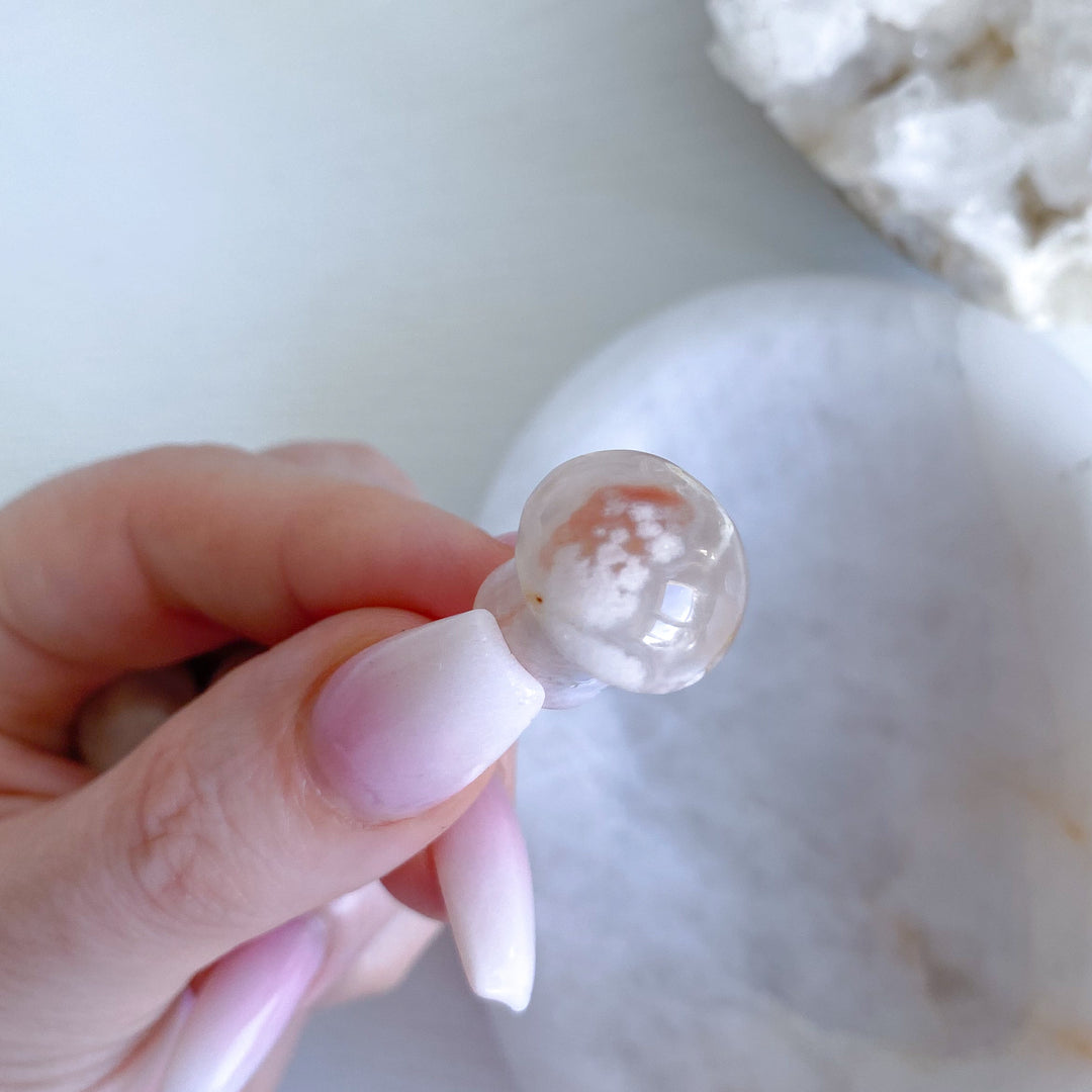 Flower Agate Mini Mushroom