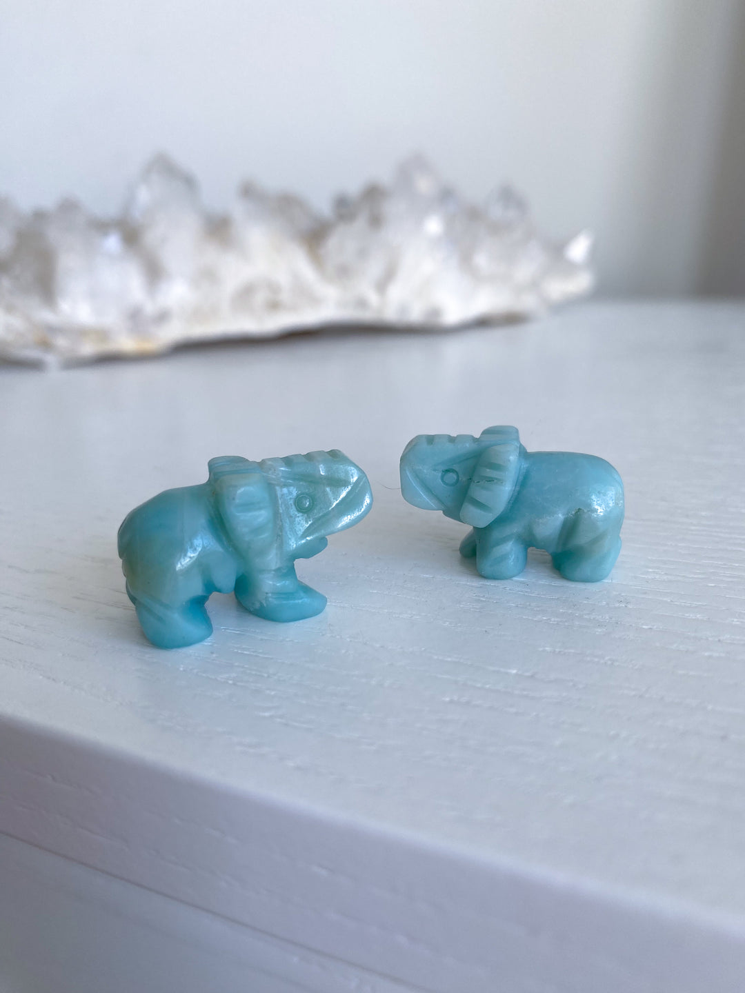 Mini Blue Sky Elephant Carving