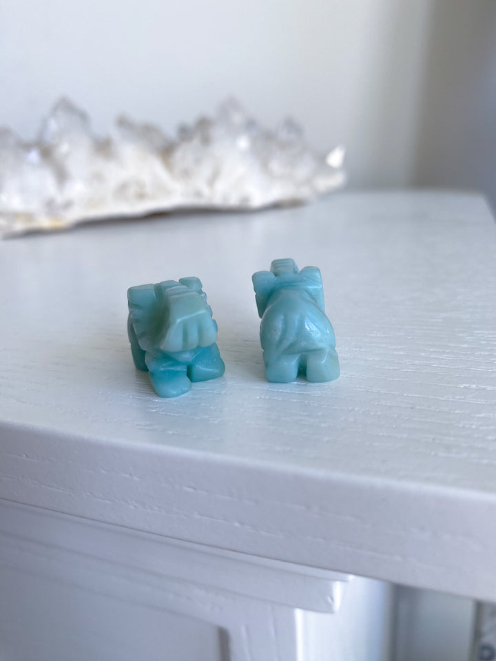 Mini Blue Sky Elephant Carving