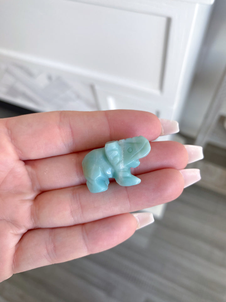 Mini Blue Sky Elephant Carving