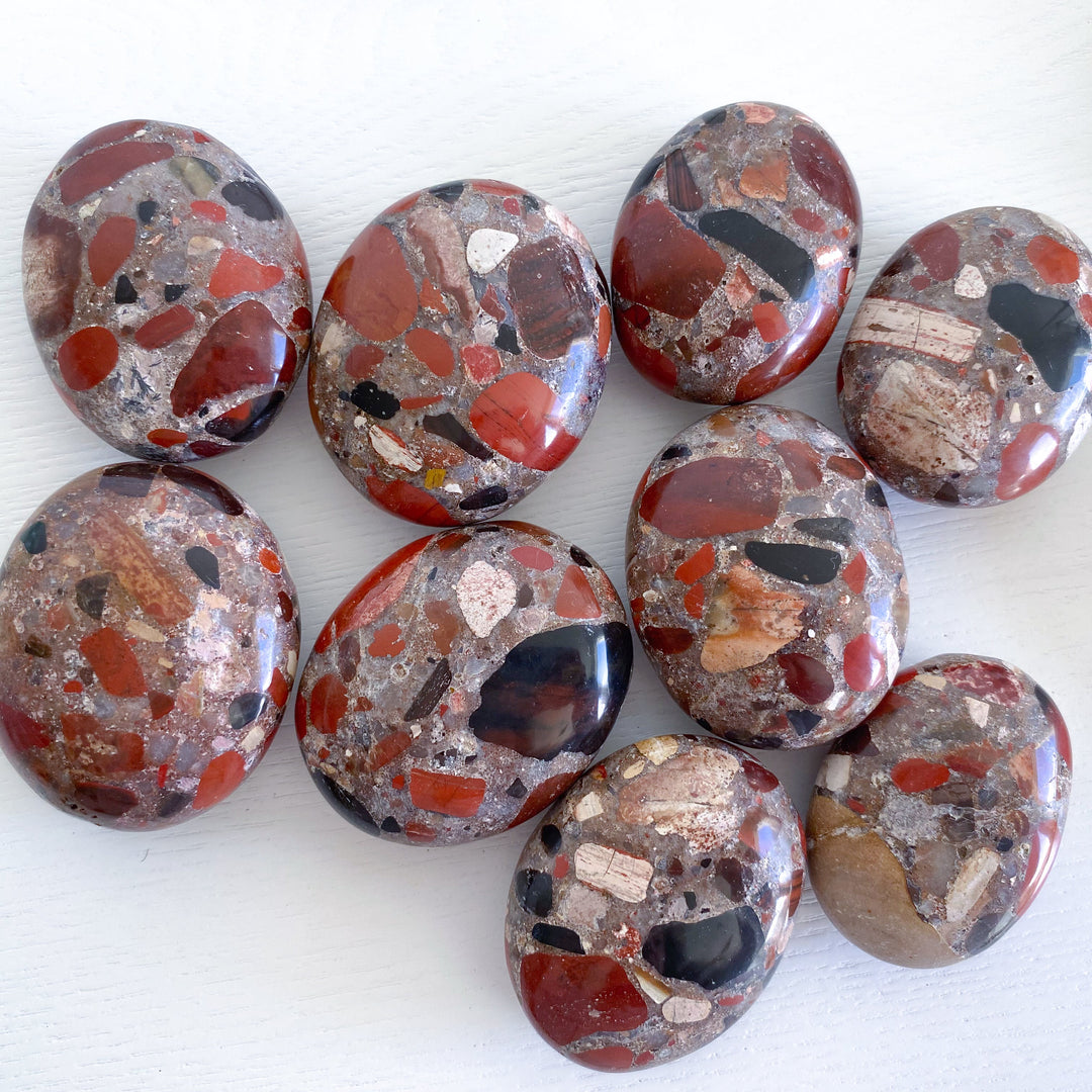 Conglomerate Jasper Palm Stone