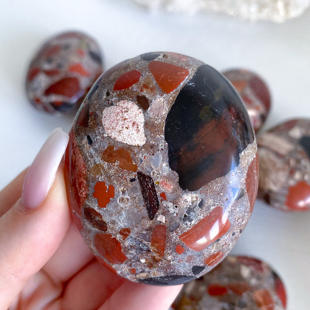 Conglomerate Jasper Palm Stone