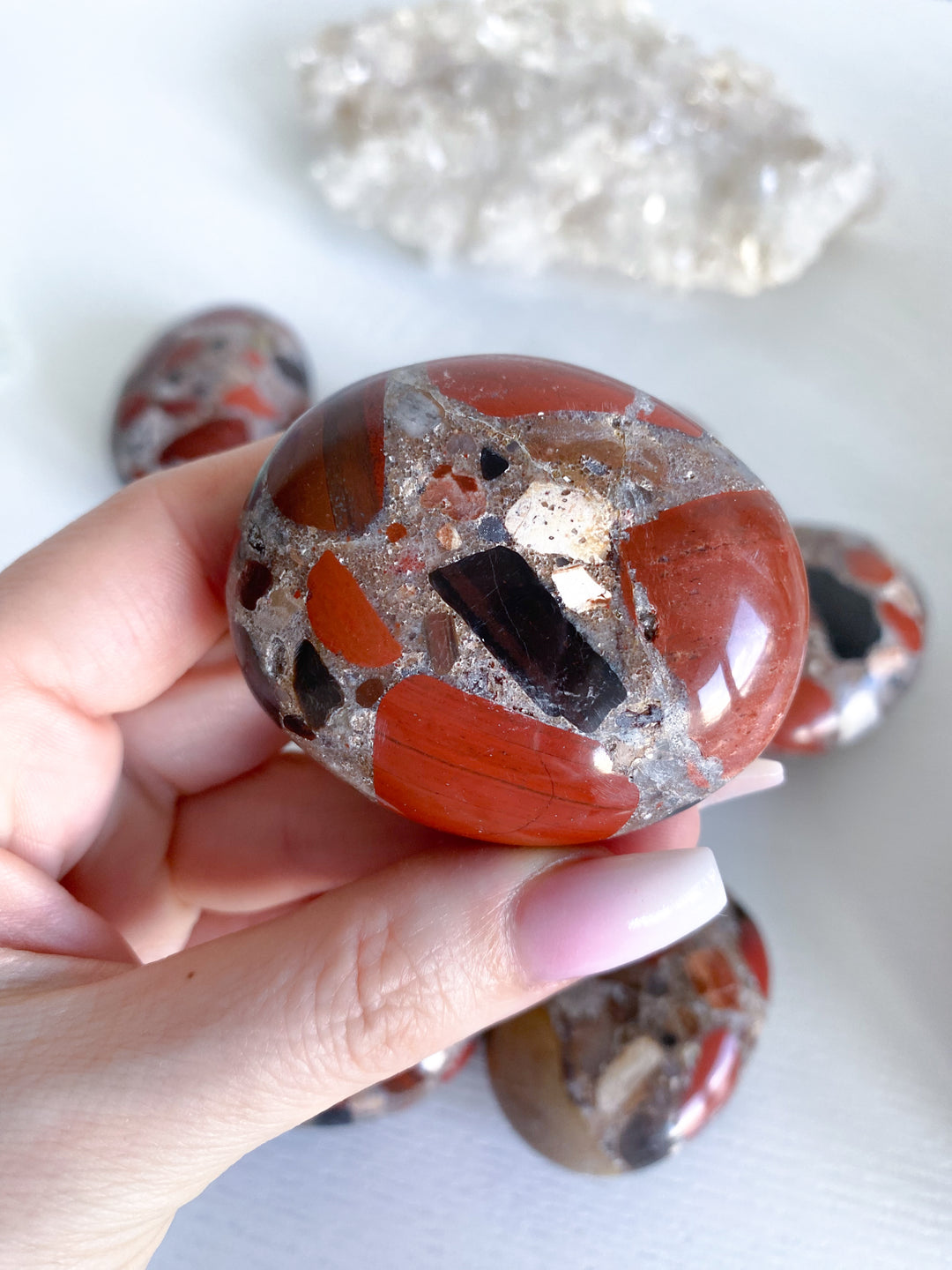 Conglomerate Jasper Palm Stone