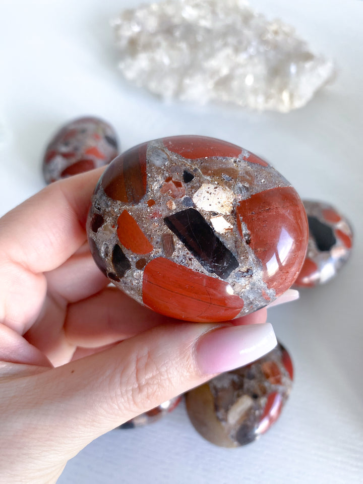 Conglomerate Jasper Palm Stone