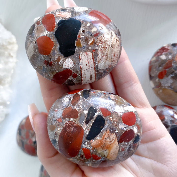 Conglomerate Jasper Palm Stone