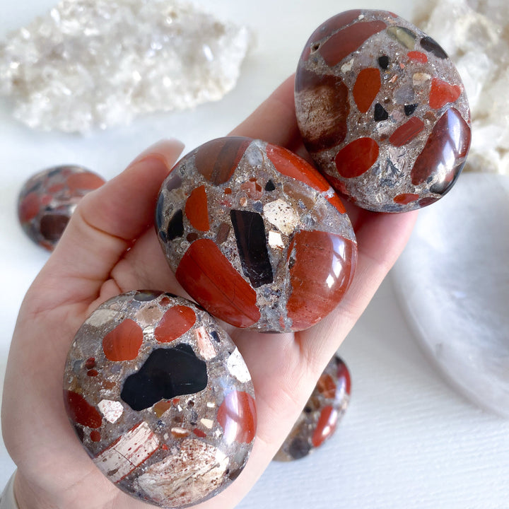 Conglomerate Jasper Palm Stone
