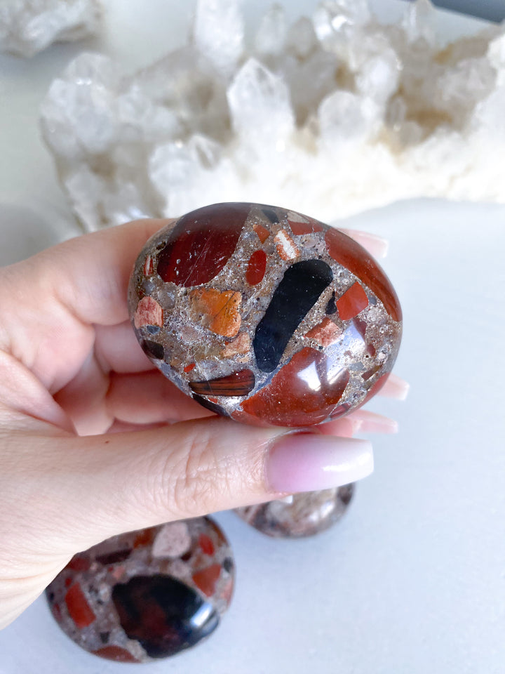Conglomerate Jasper Palm Stone