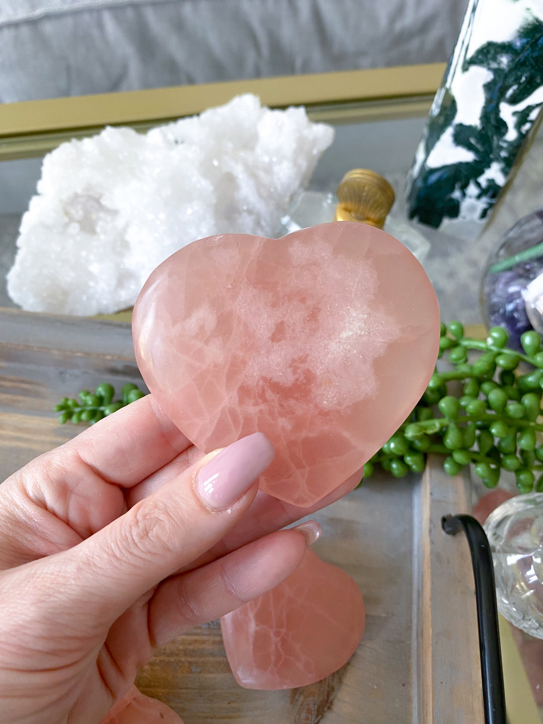 Rose Pink Calcite Heart