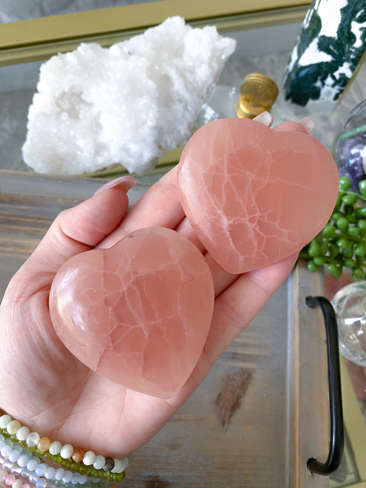 Rose Pink Calcite Heart