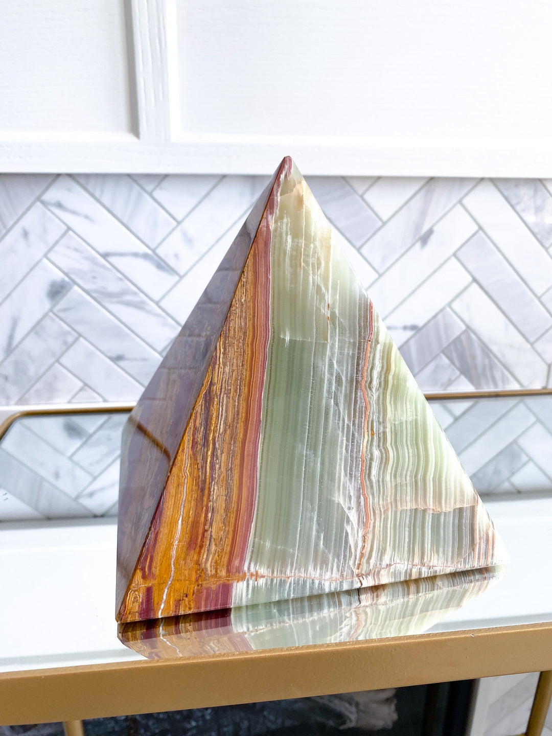 XL Green Onyx Pyramid 9", 7 lbs