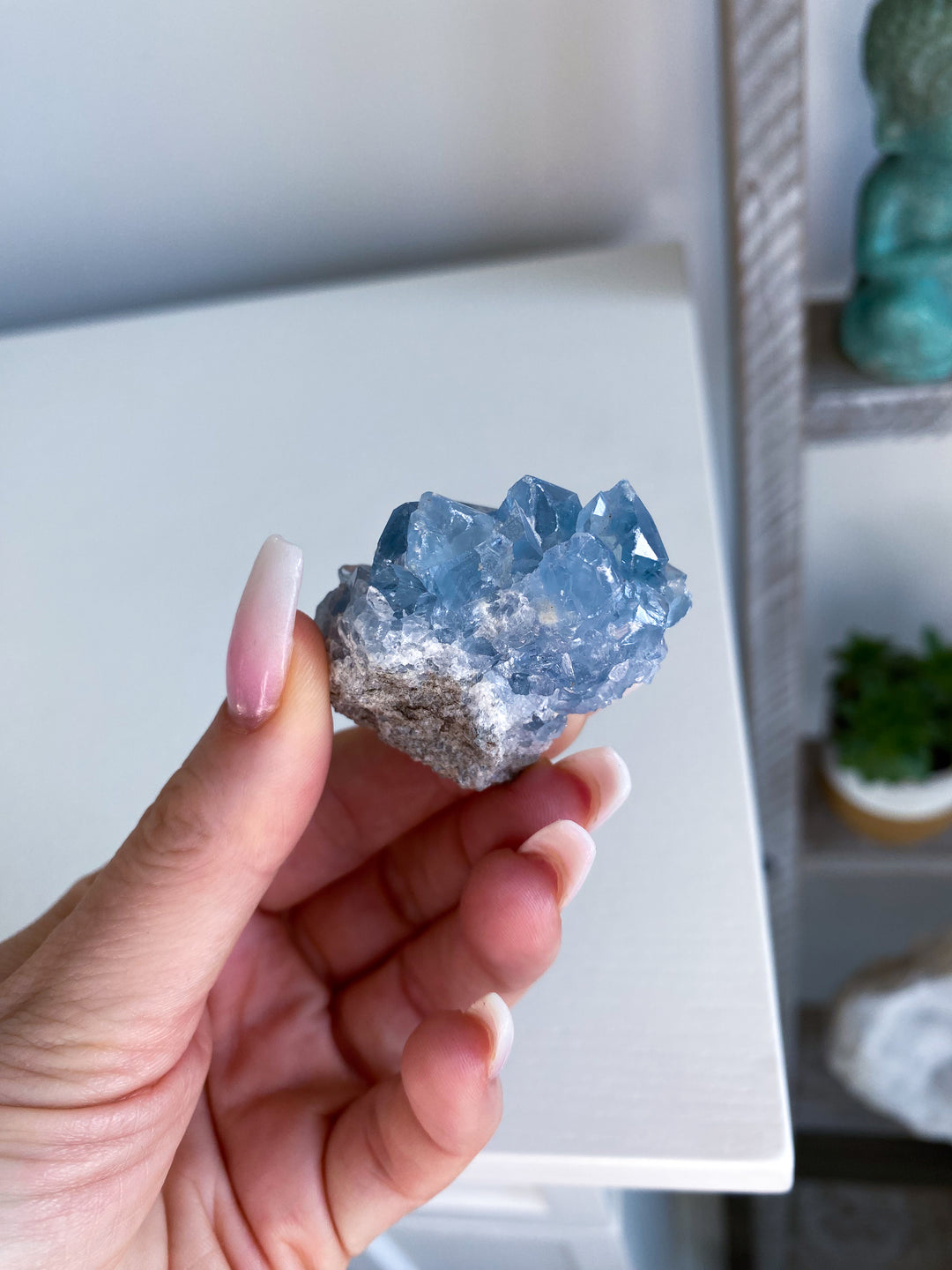 Small Unique Celestite Cluster Chunk Geode #3