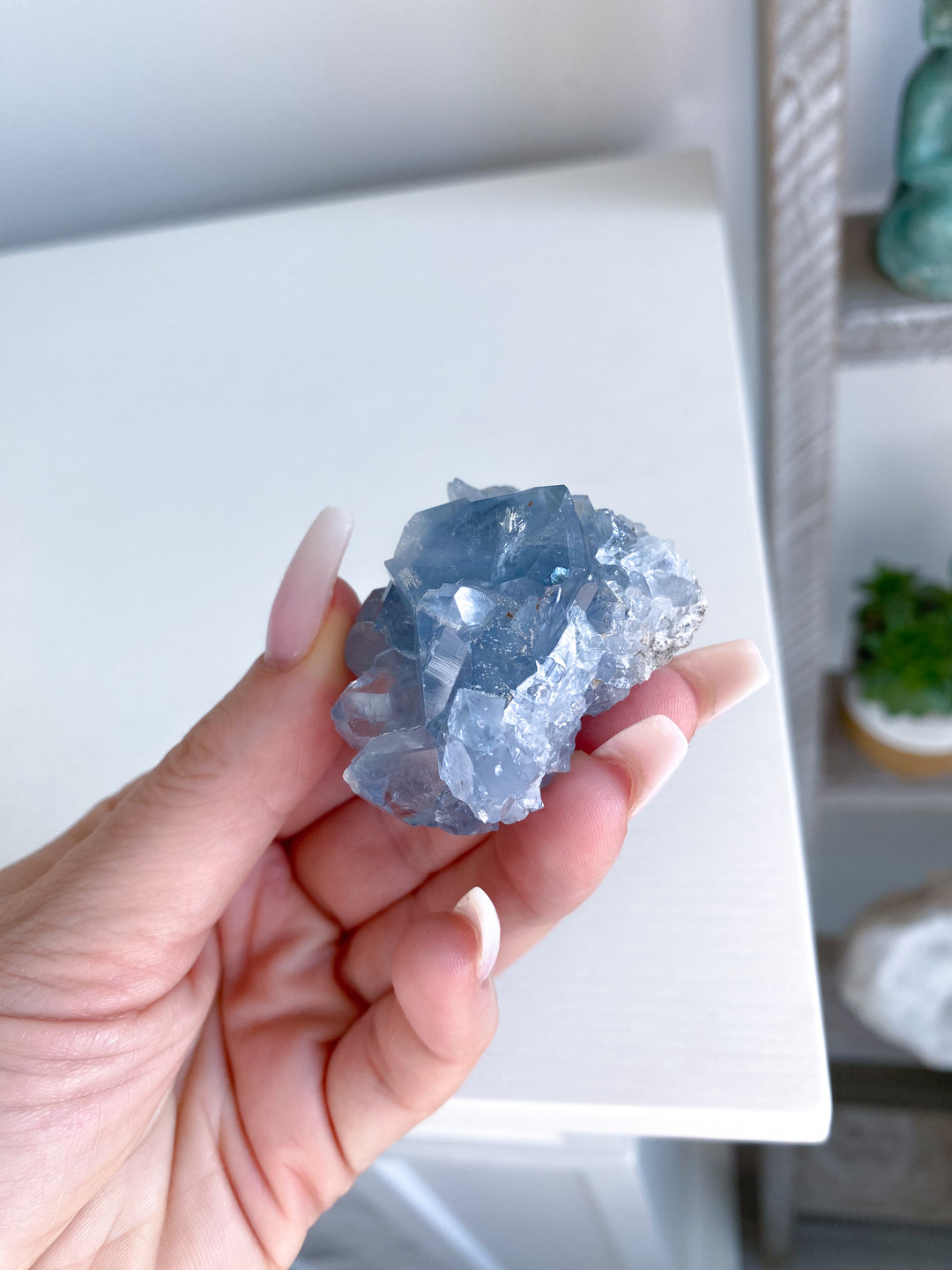 Small Unique Celestite Cluster Chunk Geode #3
