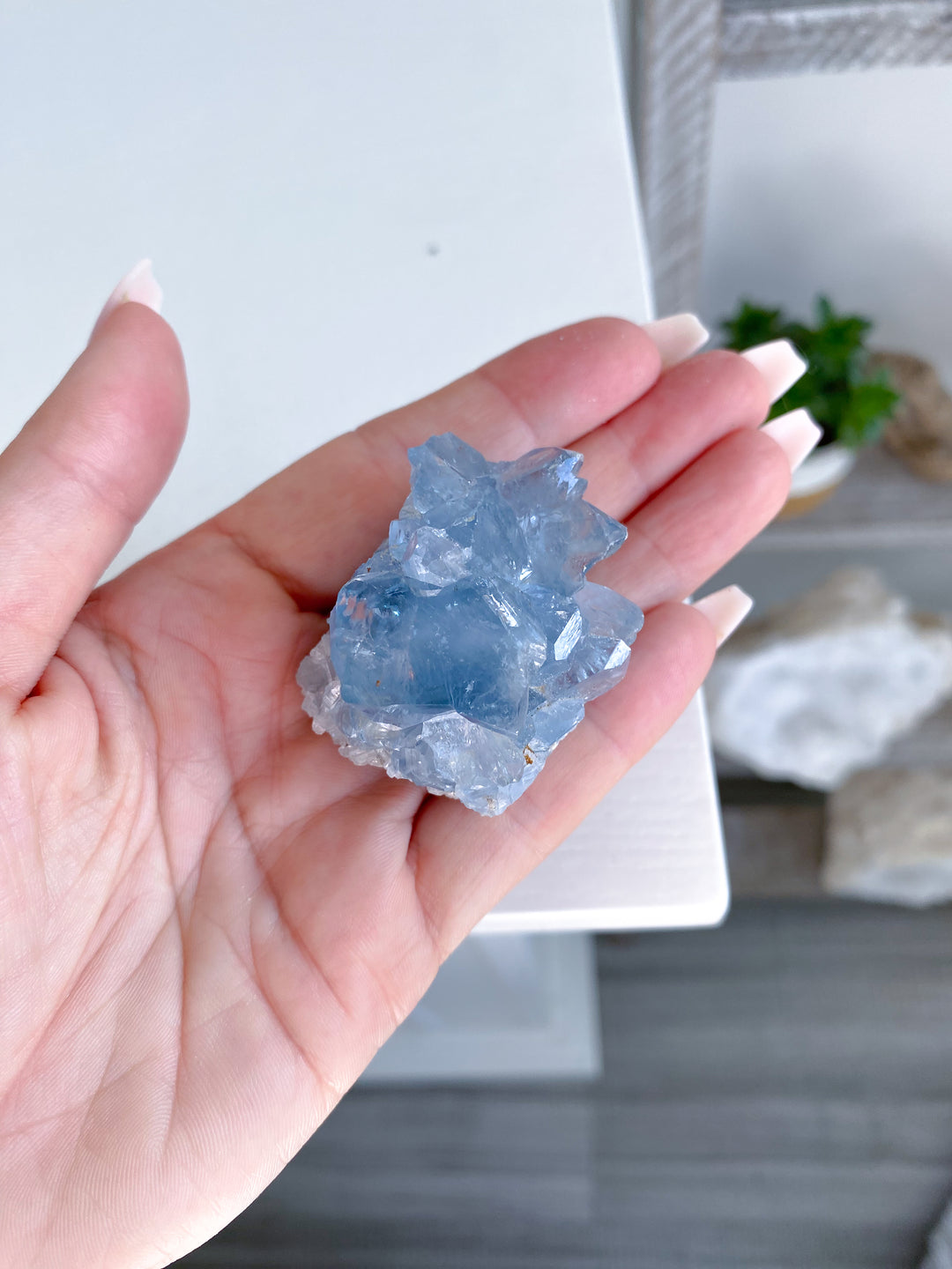 Small Unique Celestite Cluster Chunk Geode #3