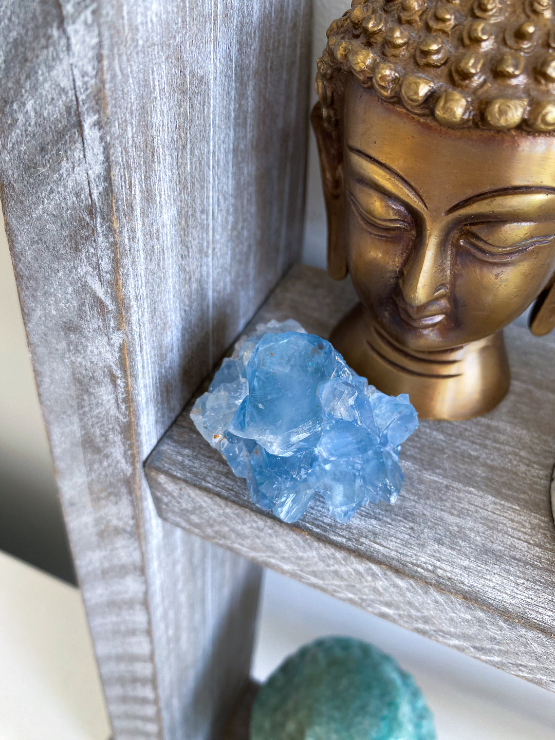 Small Unique Celestite Cluster Chunk Geode #3