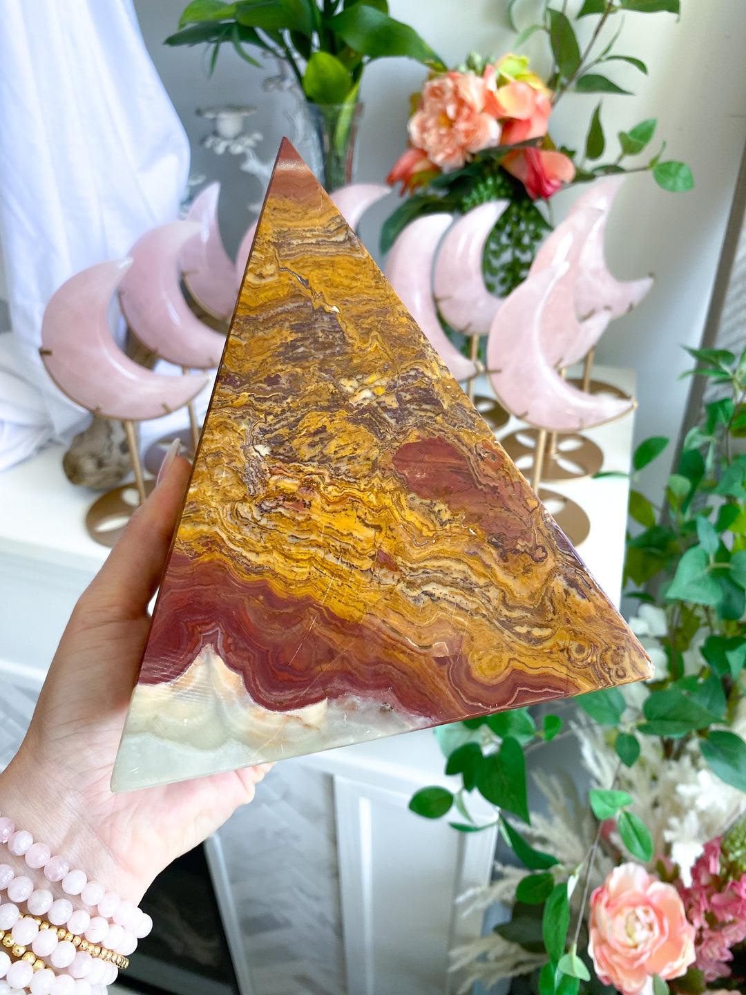 XL Green Onyx Pyramid 9", 7 lbs