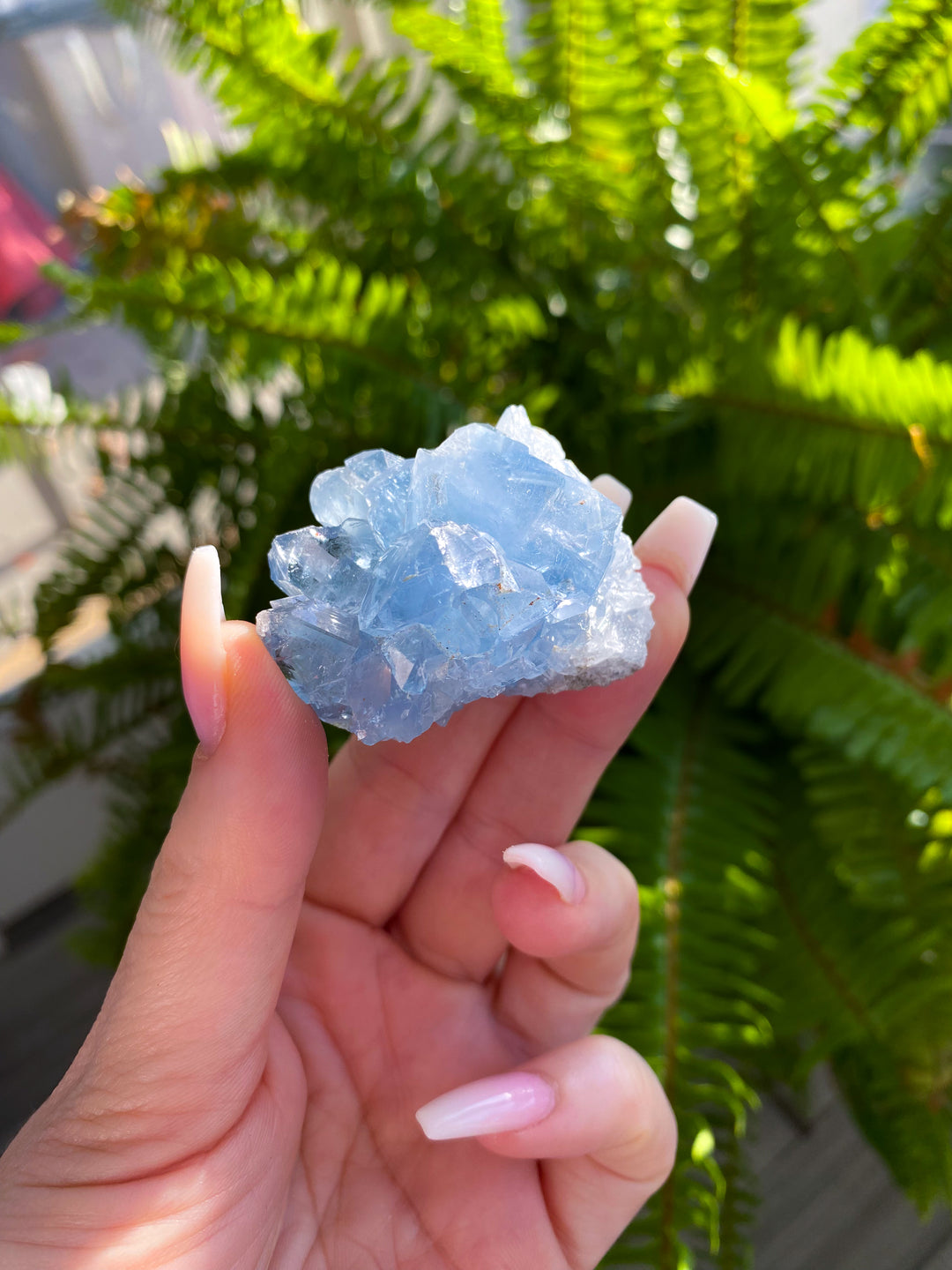 Small Unique Celestite Cluster Chunk Geode #3