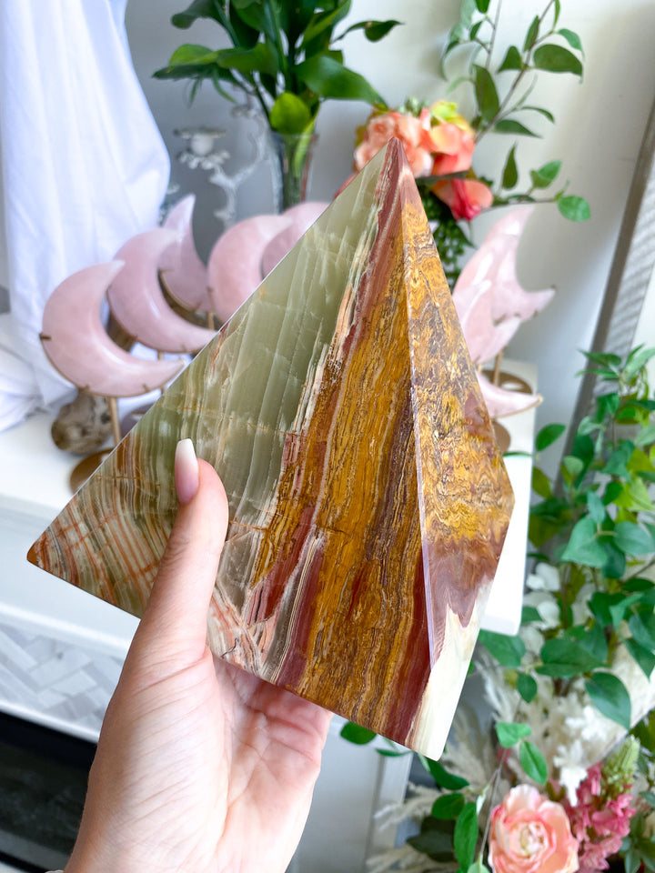 XL Green Onyx Pyramid 9", 7 lbs