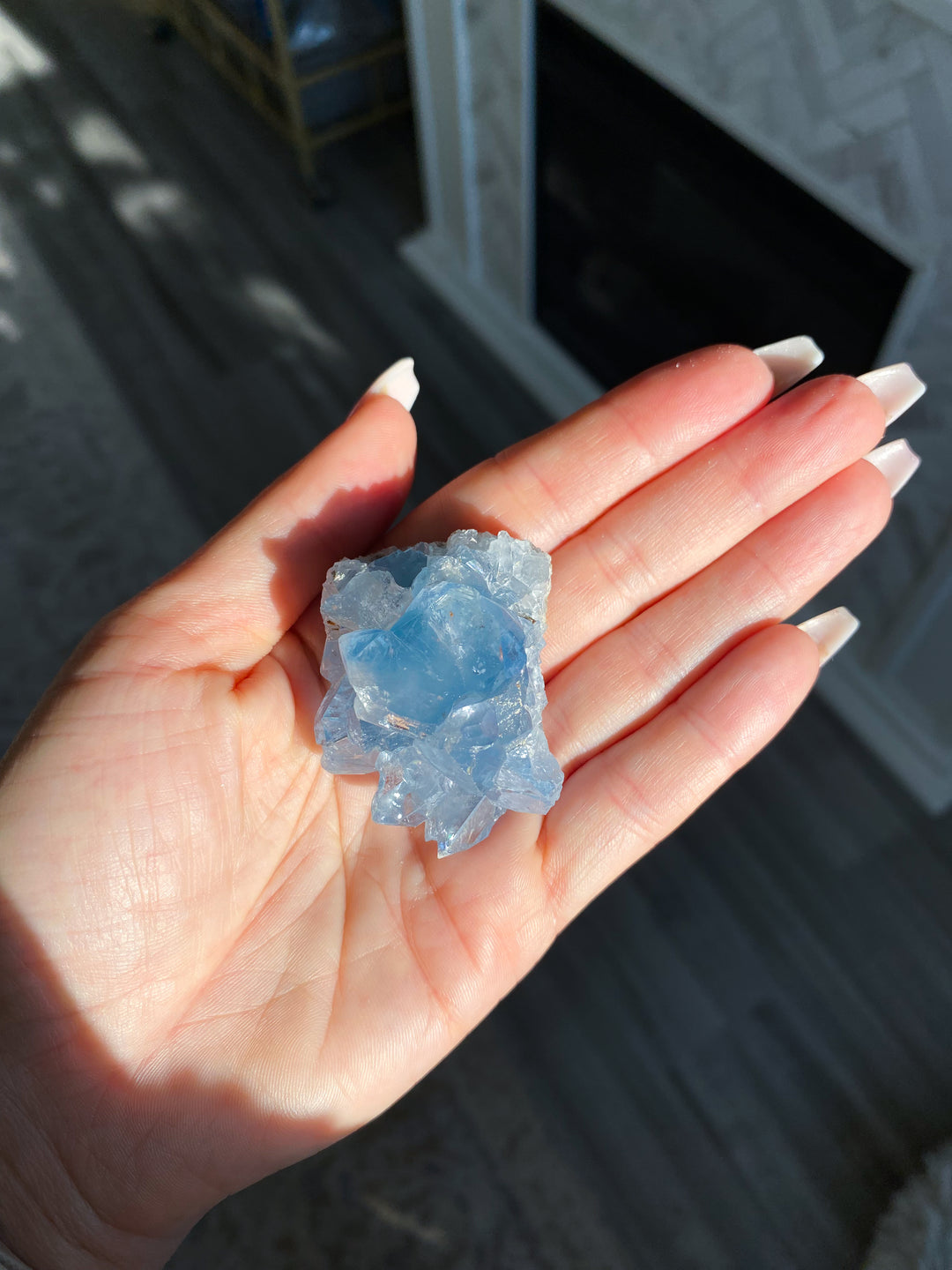 Small Unique Celestite Cluster Chunk Geode #3
