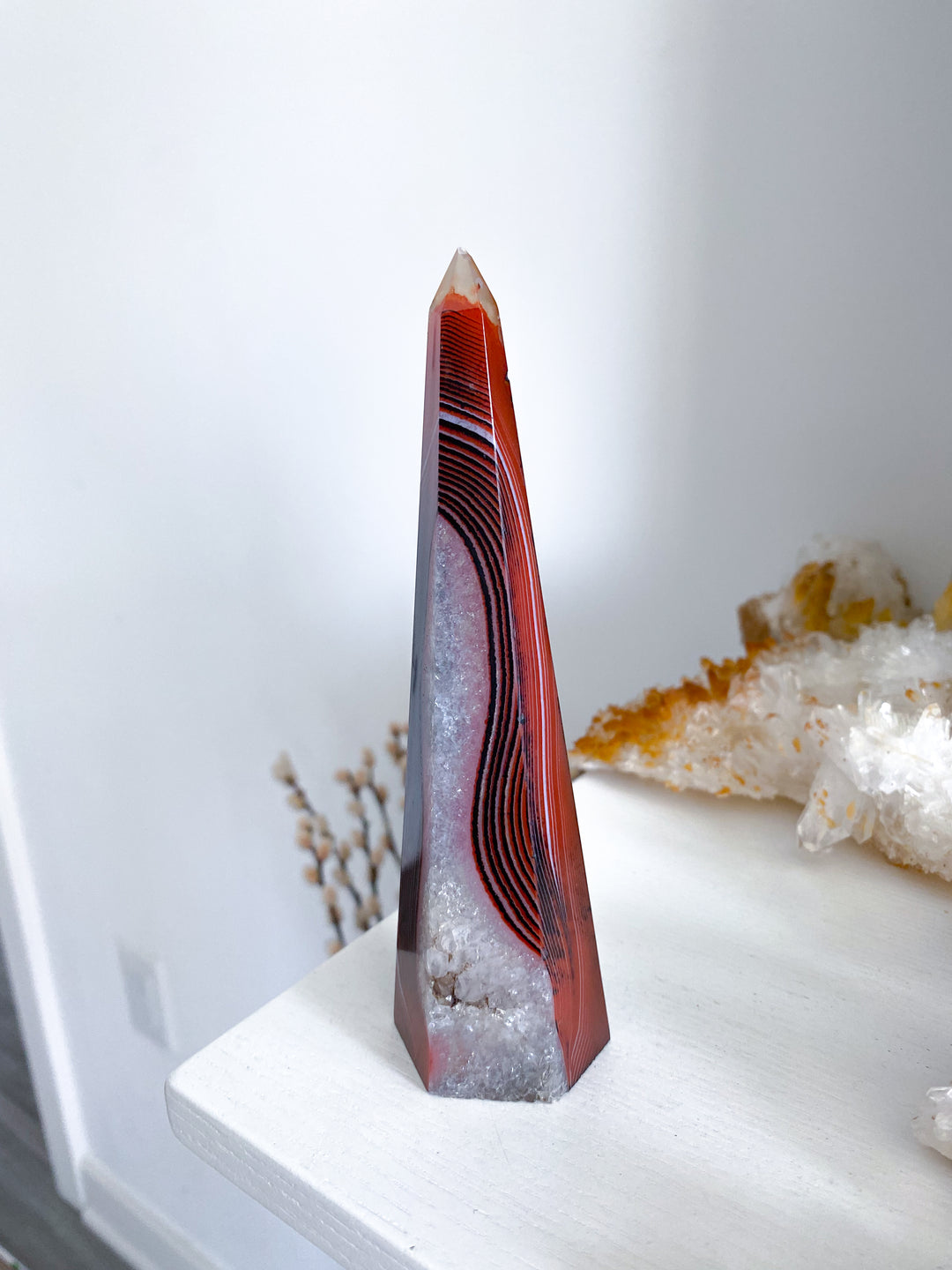 Large Sardonyx Tower 6" - Chipped Tip