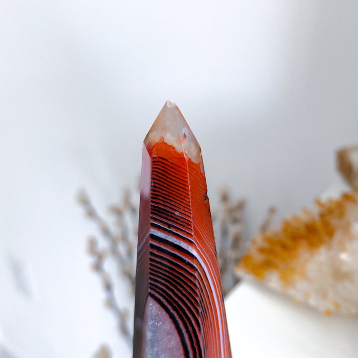 Large Sardonyx Tower 6" - Chipped Tip