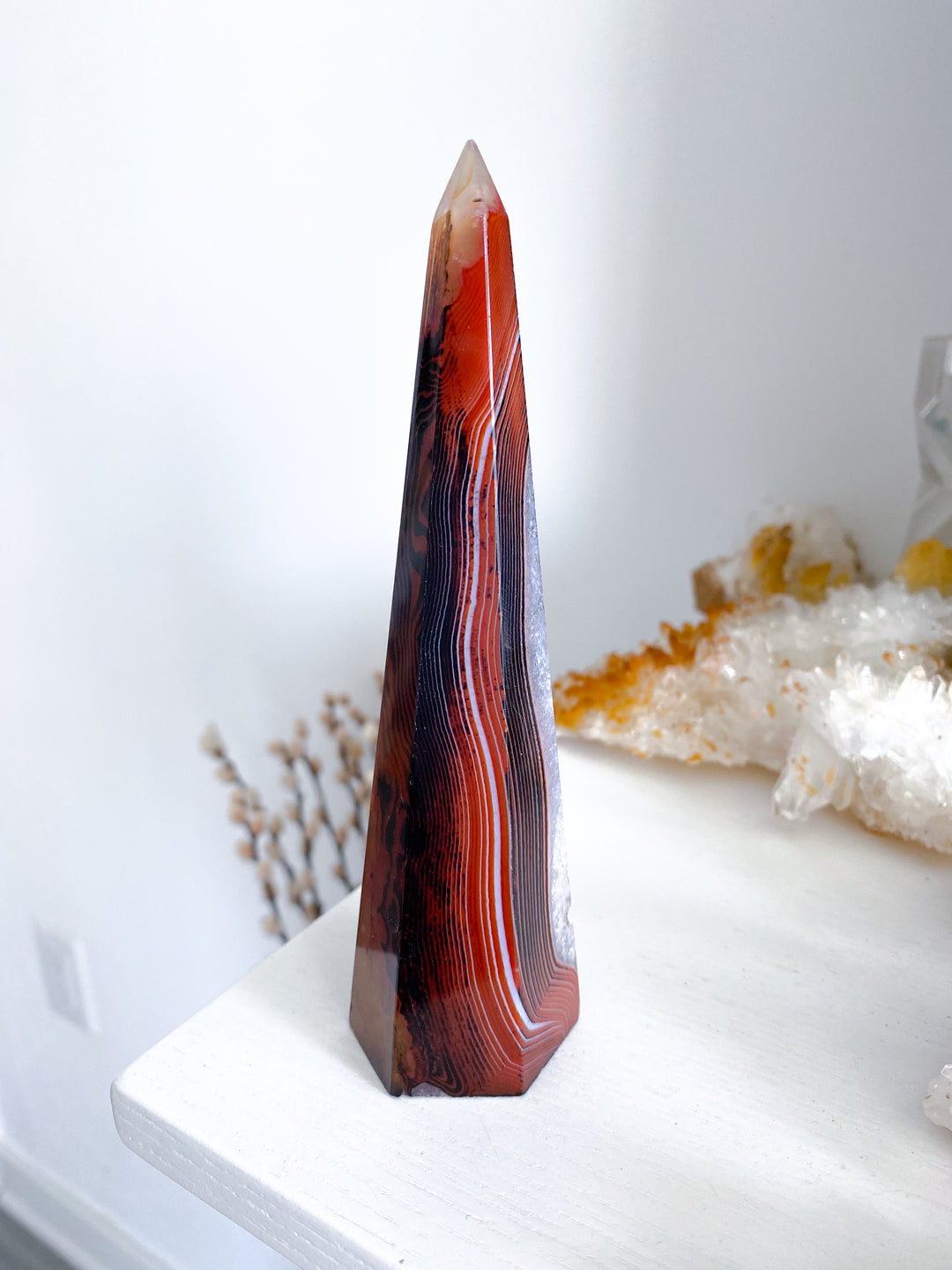 Large Sardonyx Tower 6" - Chipped Tip