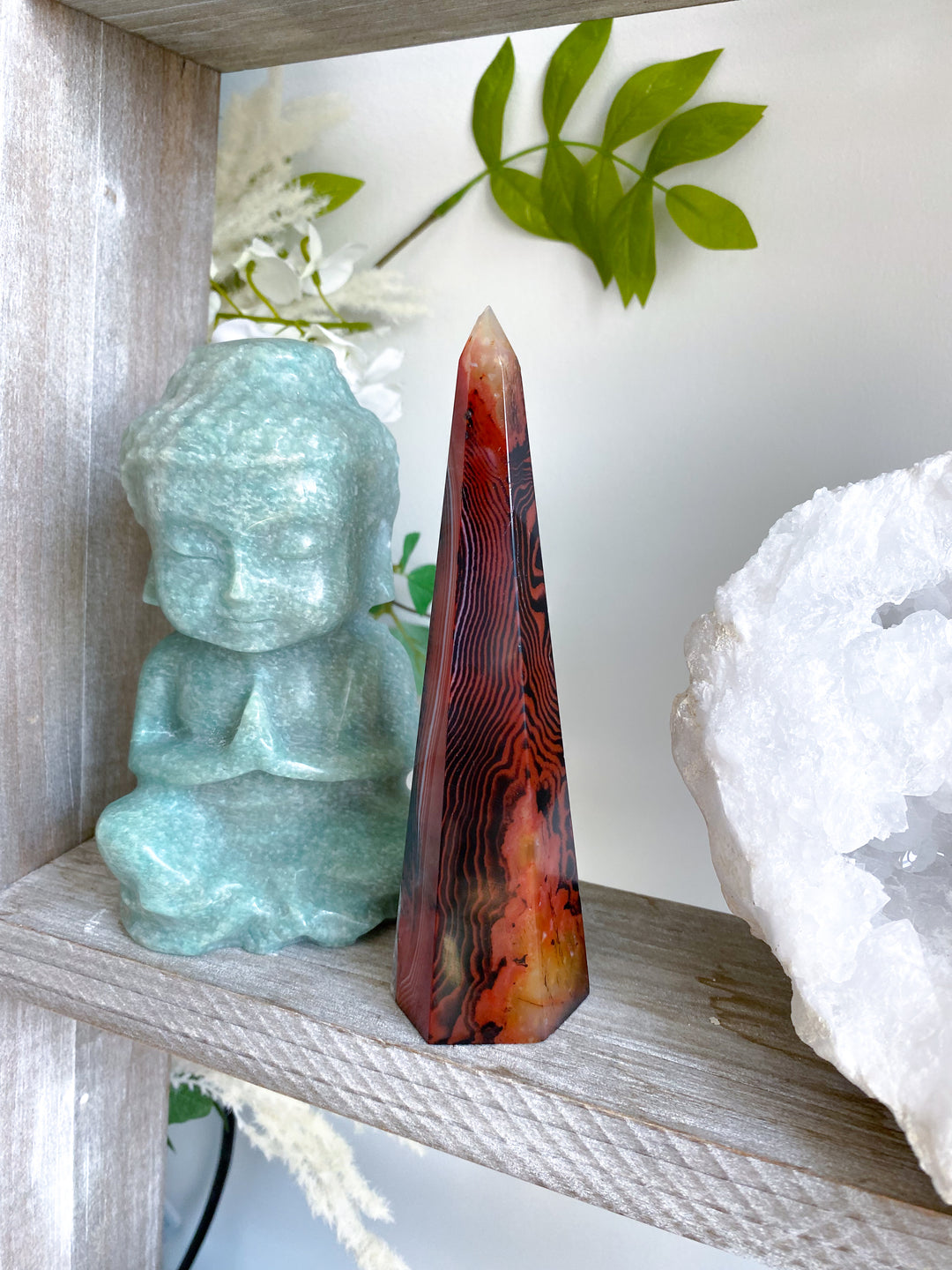 Large Sardonyx Tower 6" - Chipped Tip