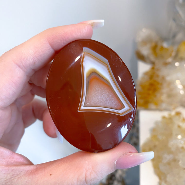 Carnelian Palm Stone #3 - Get Exact Crystal