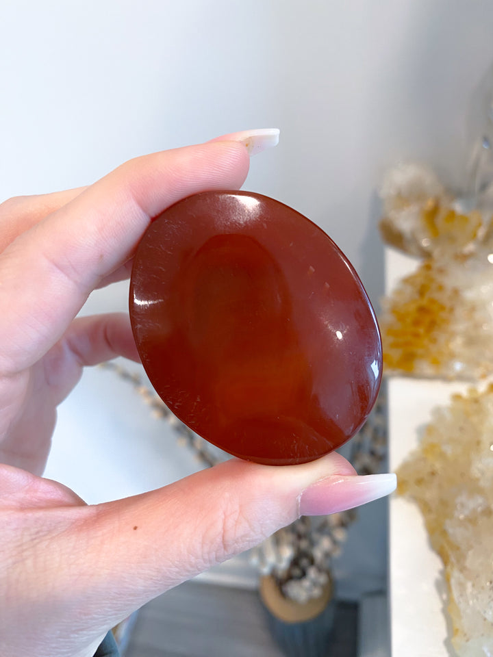 Carnelian Palm Stone #3 - Get Exact Crystal