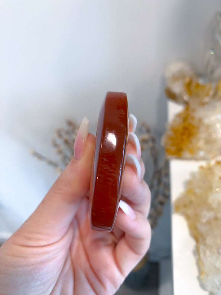 Carnelian Palm Stone #3 - Get Exact Crystal
