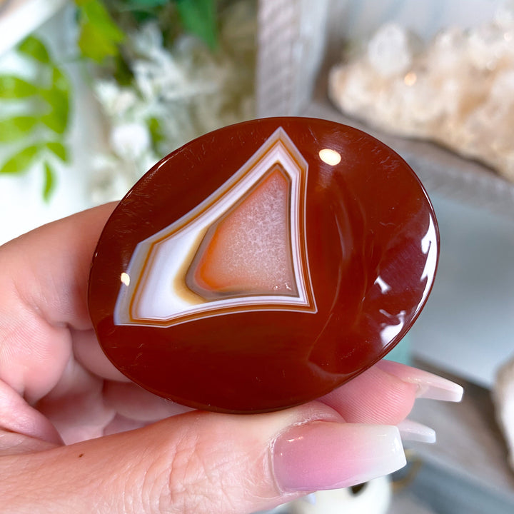 Carnelian Palm Stone #3 - Get Exact Crystal