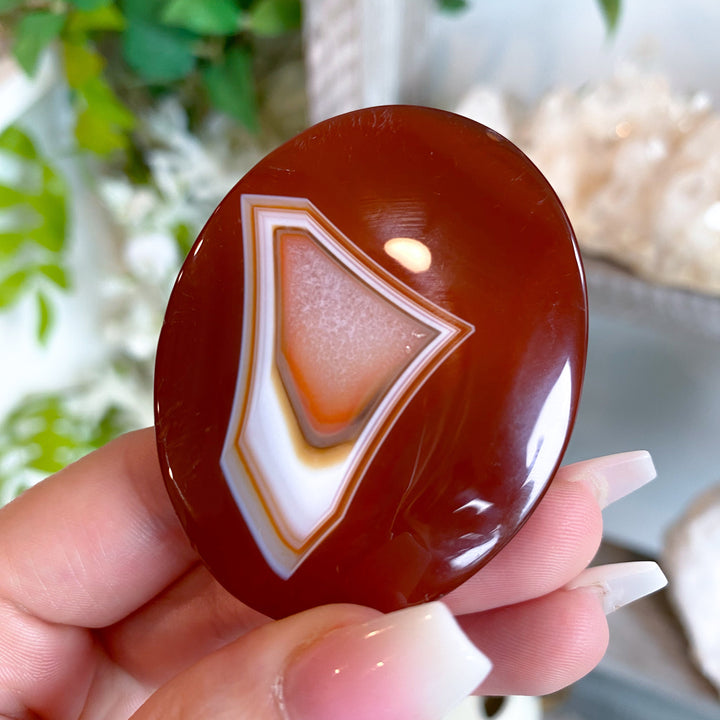 Carnelian Palm Stone #3 - Get Exact Crystal