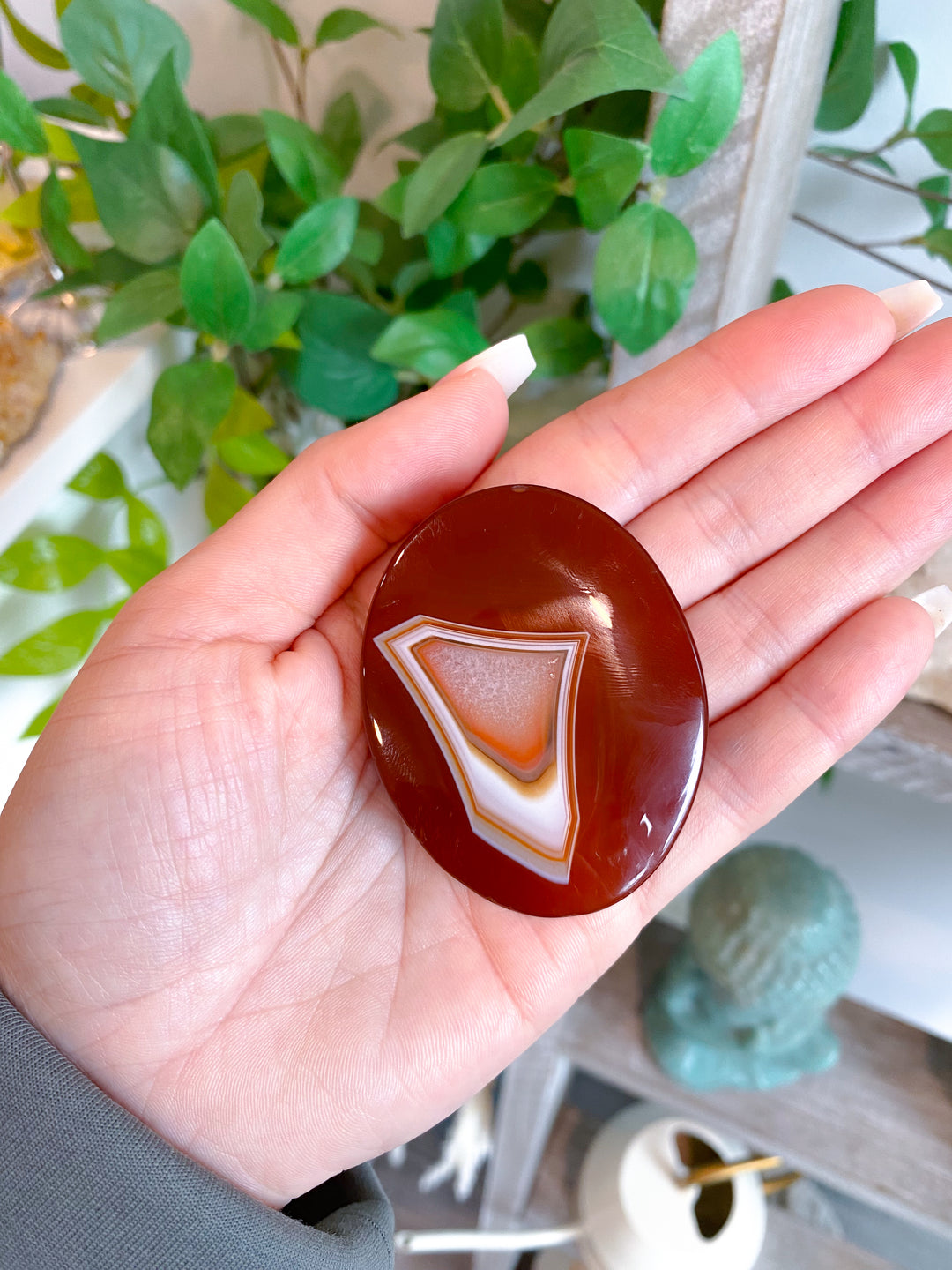 Carnelian Palm Stone #3 - Get Exact Crystal