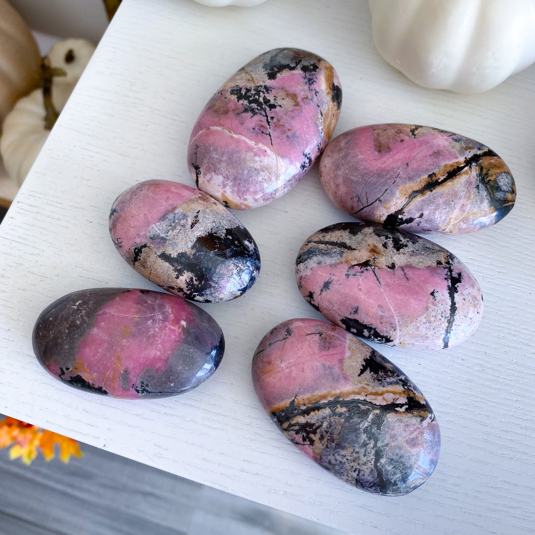 Pakistan Rhodonite Palm Stone - Choose Your Piece