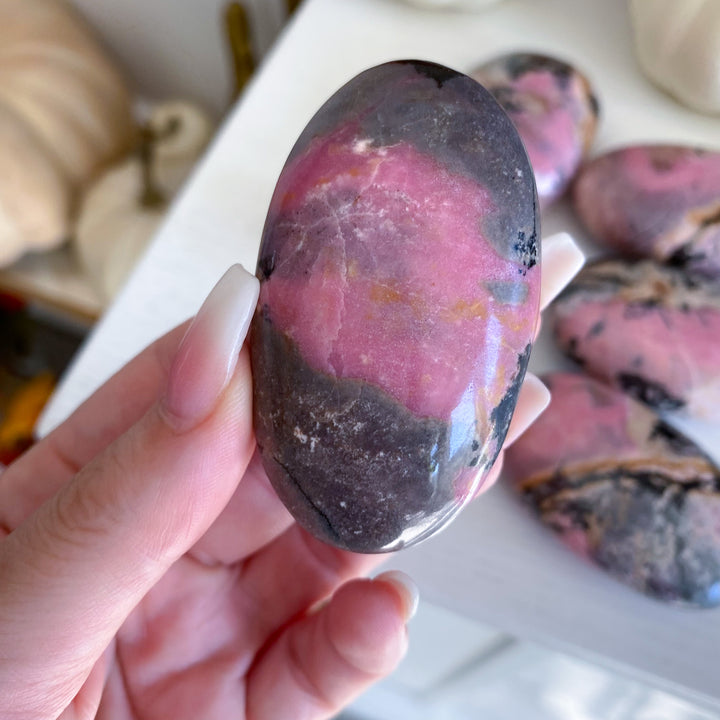 Pakistan Rhodonite Palm Stone - Choose Your Piece